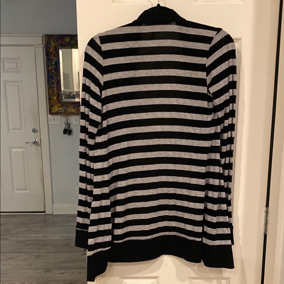 Striped Black and Gray Cardigan - Picture 6 of 6